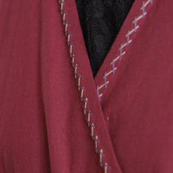 春まで◎前開きカシュクールワンピースジャケット（20a-003）ワインレッド 7枚目の画像