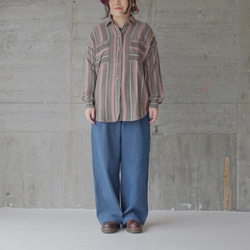 【人気商品復刻】草木染めコットンオーバーシャツ（20w-012）グレー 5枚目の画像