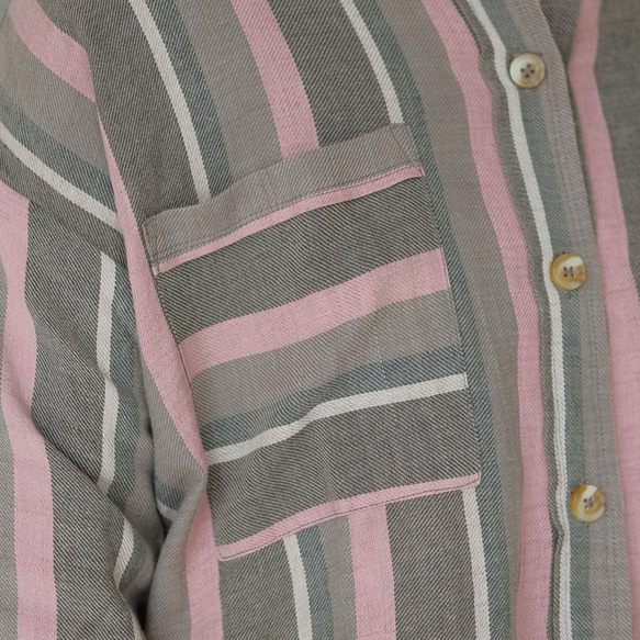 【人気商品復刻】草木染めコットンオーバーシャツ（20w-012）グレー 9枚目の画像