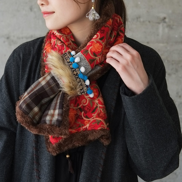 Susanni Eco Fur Snood (21w-025) 紅色 第1張的照片