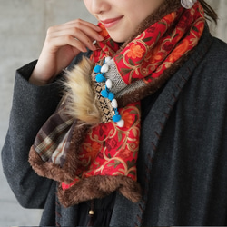 Susanni Eco Fur Snood (21w-025) 紅色 第2張的照片