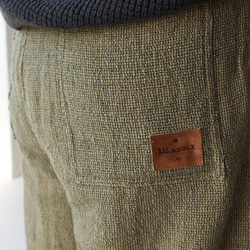 AW棉質寬鬆褲（20w-20）沙色米色 第9張的照片