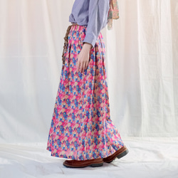 彩色玻璃花紋長裙（21s-03）粉紅色 第1張的照片