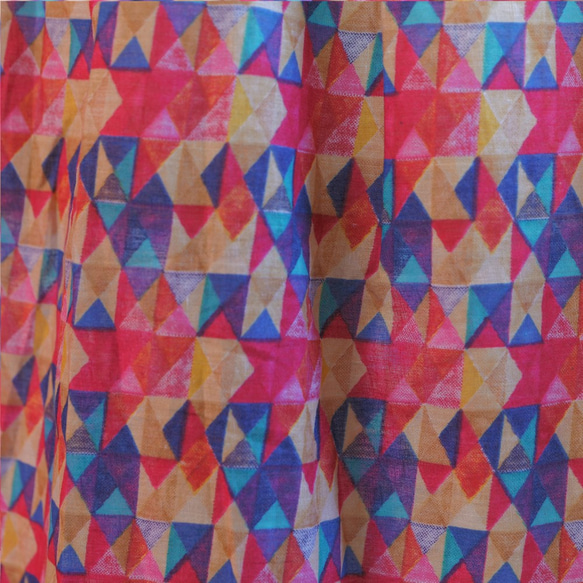 彩色玻璃花紋長裙（21s-03）粉紅色 第10張的照片