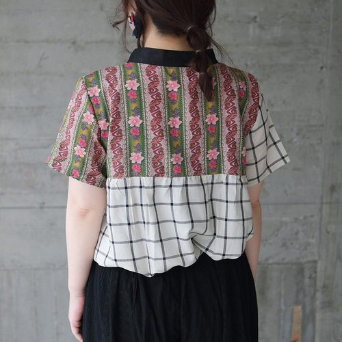 パッチワーク刺繍 ブラウス|慈雨 | Sensounico ONLINE STORE