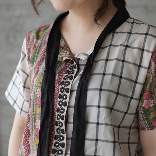 パッチワーク刺繍 ブラウス|慈雨 | Sensounico ONLINE STORE