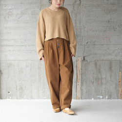 Bone Button Easy Pants (21w-11) 駝色 第4張的照片