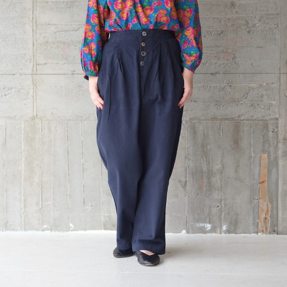 Bone Button Easy Pants (21w-11) 海軍藍 第1張的照片