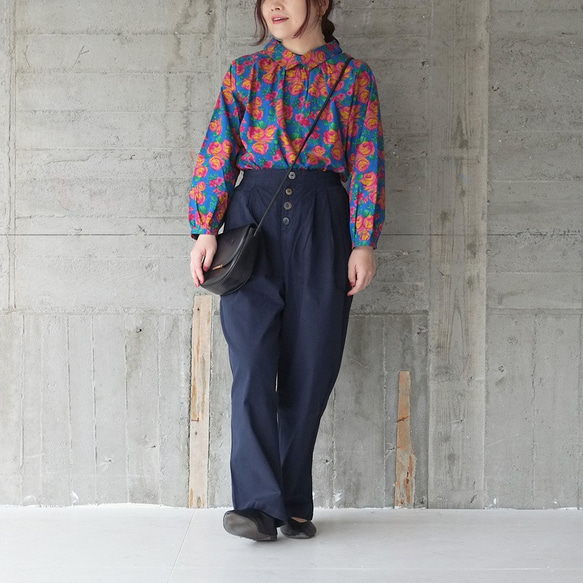 Bone Button Easy Pants (21w-11) 海軍藍 第4張的照片