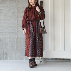 [Last item] Floral x Polka Dot Patchwork Long Skirt (21w-15) Ora 第8張的照片