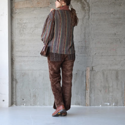 環保抓絨喇叭褲（21w-19）深棕色 第5張的照片