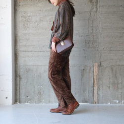 環保抓絨喇叭褲（21w-19）深棕色 第6張的照片