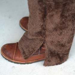 環保抓絨喇叭褲（21w-19）深棕色 第7張的照片