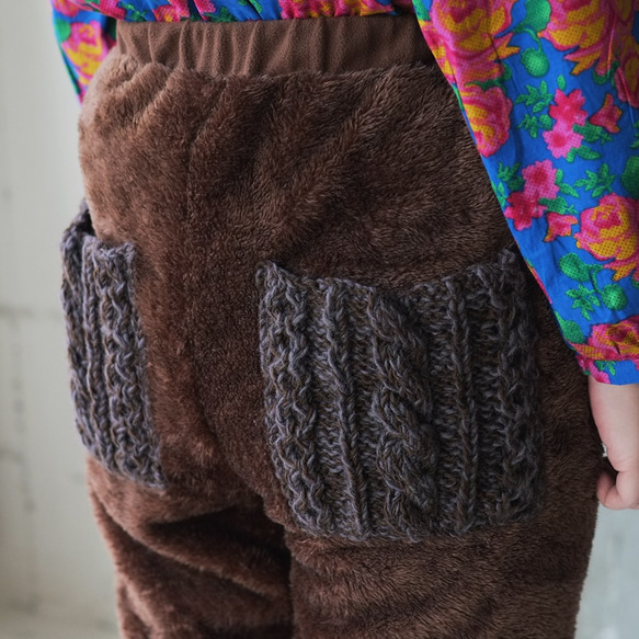 環保抓絨喇叭褲（21w-19）深棕色 第9張的照片