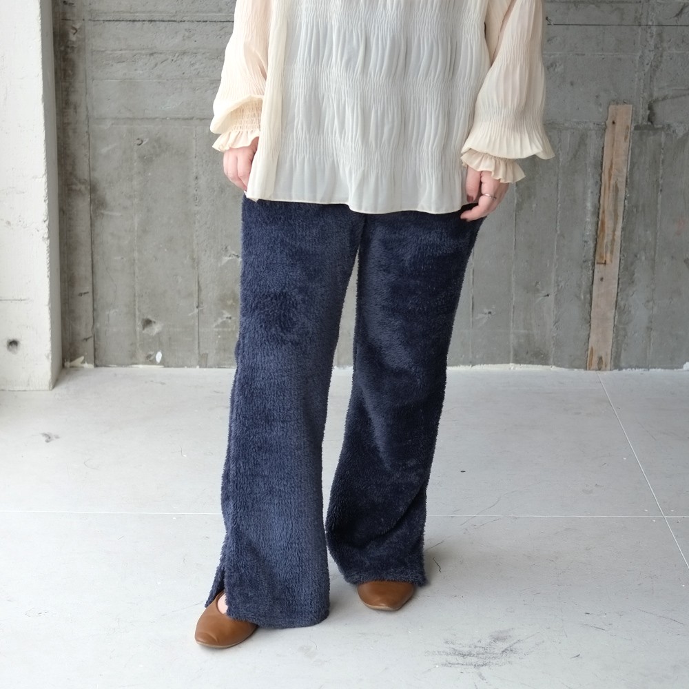 エコファーフリースフレアパンツ（21w-19）ネイビー