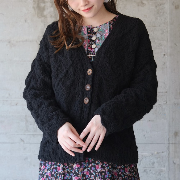 モヘア ブラック カーディガン Cootie Productions ブラックモヘア