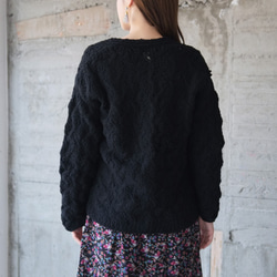 馬海毛羊毛針織開衫 (21w-20) 黑色 第8張的照片