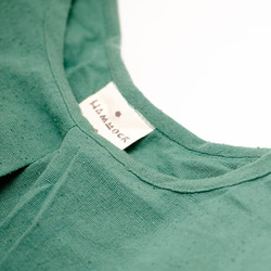 真絲麻棉質寬鬆連衣裙（18w-029）藍色 第4張的照片