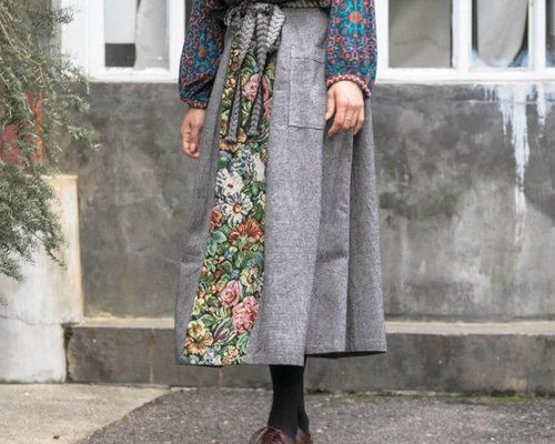 HeartE ゴブランフレアスカート ゴブランタックフレアスカート | Chez