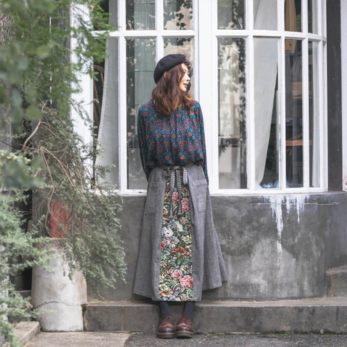 HeartE ゴブランフレアスカート ゴブランタックフレアスカート | Chez