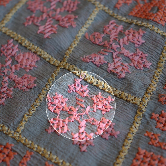 モロッカン刺繍ブラウス（19w-007）マスタード 9枚目の画像