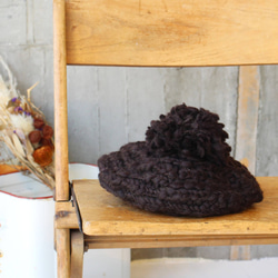 << 冬の新作 >> ティティウールベレー帽（19w-020）ブラック 4枚目の画像