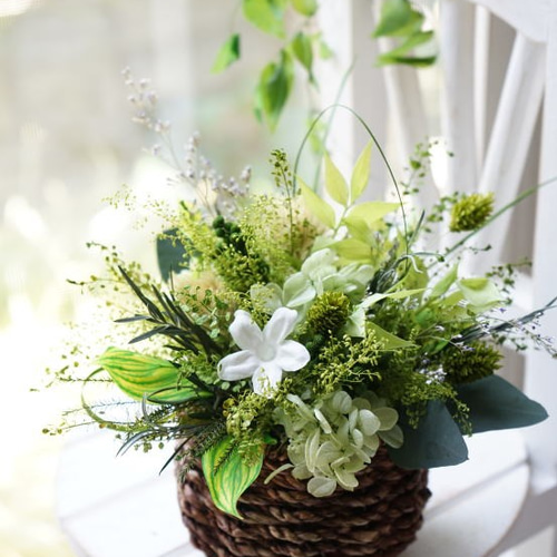 グリーンナチュラルアレンジ プリザーブドフラワー プリザーブド