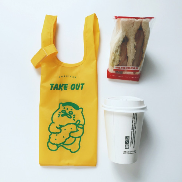 環保組合(外食購物袋+飲料袋) 雙面印刷 / 介太五郎嘟子 第6張的照片