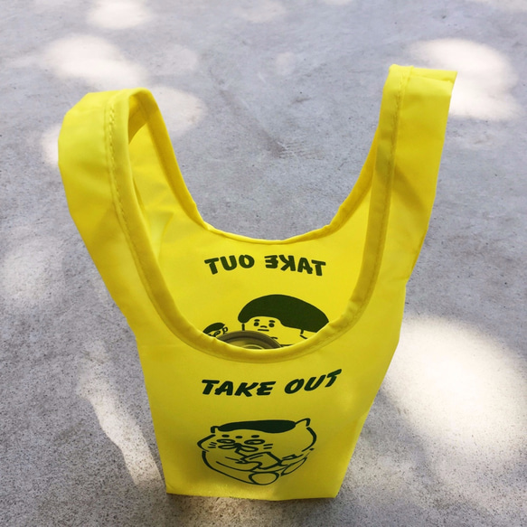 可收納 環保袋 飲料袋 購物袋 ----雙面印刷(介太五郎嘟子都在) 第5張的照片