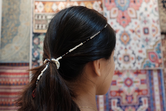 Gypsy beads clip, bohemian clip, boho headpiece, 波希米亞頭飾 第4張的照片
