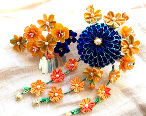 つまみ細工七五三髪飾り(初音) かんざし hanahana千華 通販 12363143