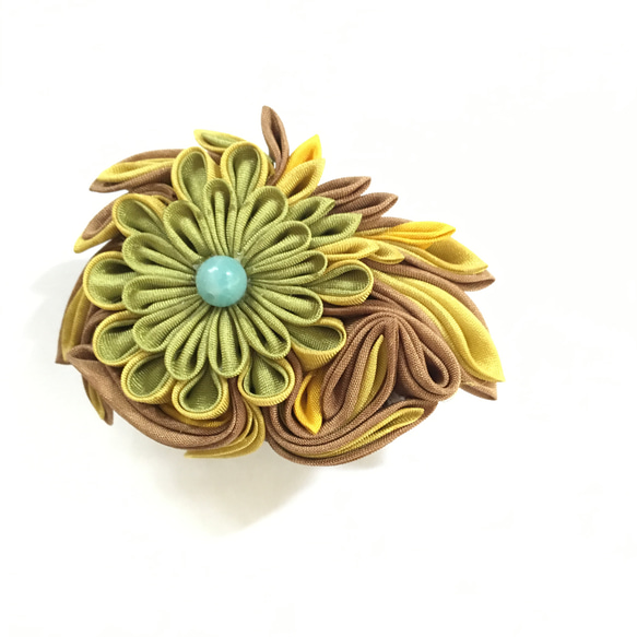 つまみ細工帯留め つまみ細工 帯留め(女郎花) その他アクセサリー hanahana千華