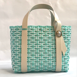 【１点もの/送料無料】Easy mini  Tote bag 『T blue』coquette.715 1枚目の画像