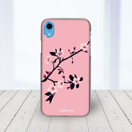 iPhone14 他 Android 全機種対応 スマホケース ☆ サクラ ピンク