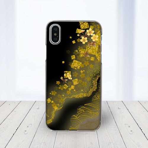 iPhone14 他 Android 全機種対応 スマホケース ☆和柄 黄金桜