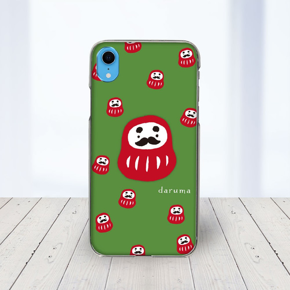 iPhone14 他 Android ほぼ全機種対応 スマホケース ☆だるま 柄