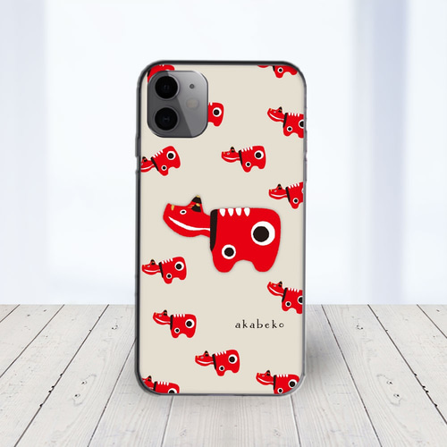☆AQUOS他 Android ほぼ全機種対応 スマホケース ☆赤べこ柄