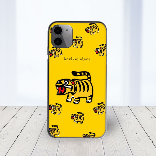iPhone14 他 Android ほぼ全機種対応 スマホケース ☆張子の虎柄