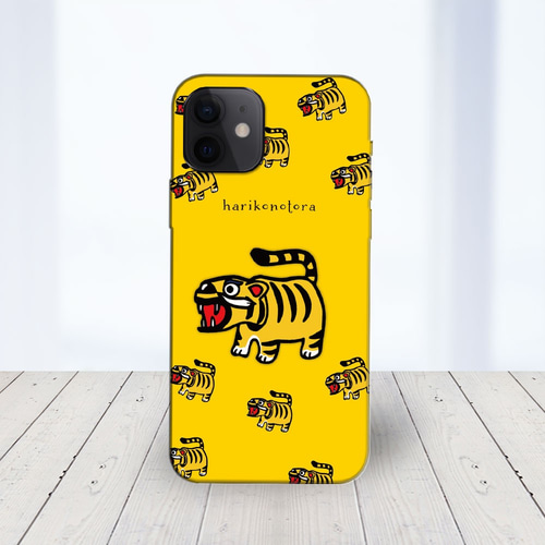 iPhone14 他 Android ほぼ全機種対応 スマホケース ☆張子の虎柄