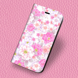 iPhone フラップ無し手帳型ケース ★和柄 華彩舞 桜 1枚目の画像