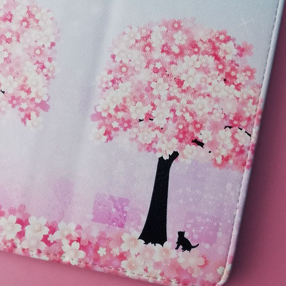 iPhone フラップ無し手帳型ケース ★満開の桜の木 柄 3枚目の画像