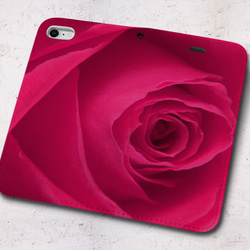 iPhone フラップ無し手帳型ケース ★ローズ-ピンク 3枚目の画像
