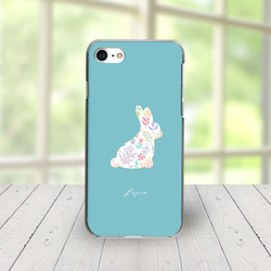 iPhone14 他 Android 全機種対応 スマホケース ☆フラワーうさぎ