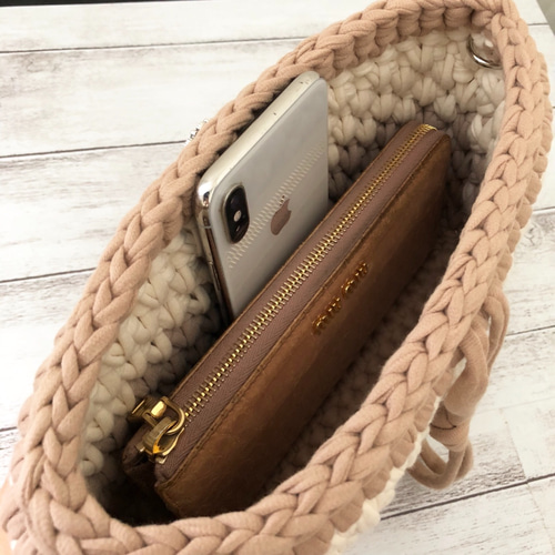 ナチュラルカラー グラデーションショルダーバッグ tシャツヤーン  