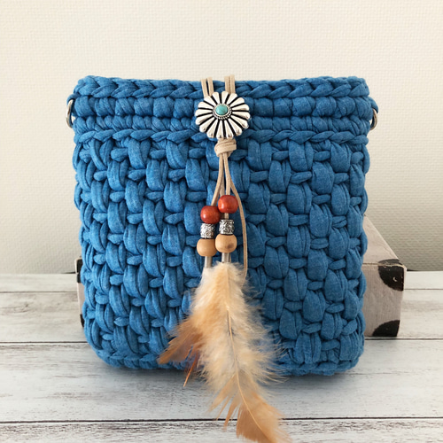 デニムカラー スマホショルダー ミニショルダー ズパゲッティ tシャツ  