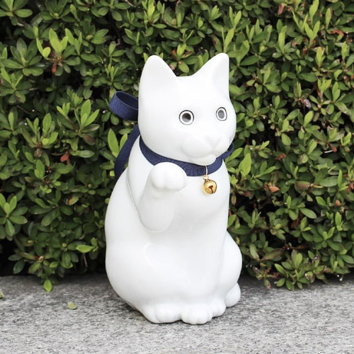 送料無料＞ へそくりの招き猫 壱号白 （ 招き猫 おしゃれ プレゼント