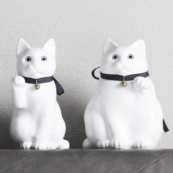 ＜送料無料＞ へそくりの招き猫 壱号白 （ 招き猫 おしゃれ プレゼント かわいい 猫 ） 9枚目の画像