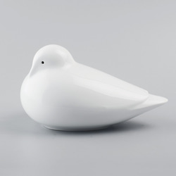 &lt;免費送貨&gt;鴿子容器/鴿子裝飾品（鳥鳥附件存儲陶瓷白） 第3張的照片