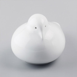 &lt;免費送貨&gt;鴿子容器/鴿子裝飾品（鳥鳥附件存儲陶瓷白） 第5張的照片