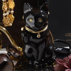 ＜送料無料＞ へそくりの招き猫 ブラック  （ 招き猫 おしゃれ  プレゼント かわいい 黒猫 ） 2枚目の画像